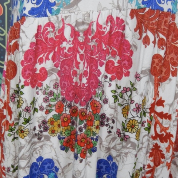 Johnny Was Shellinay Knit Floral Tiered Midi Dress XS - Picture 6 of 8